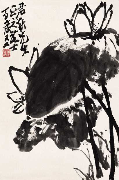 萧龙士 荷花 镜心